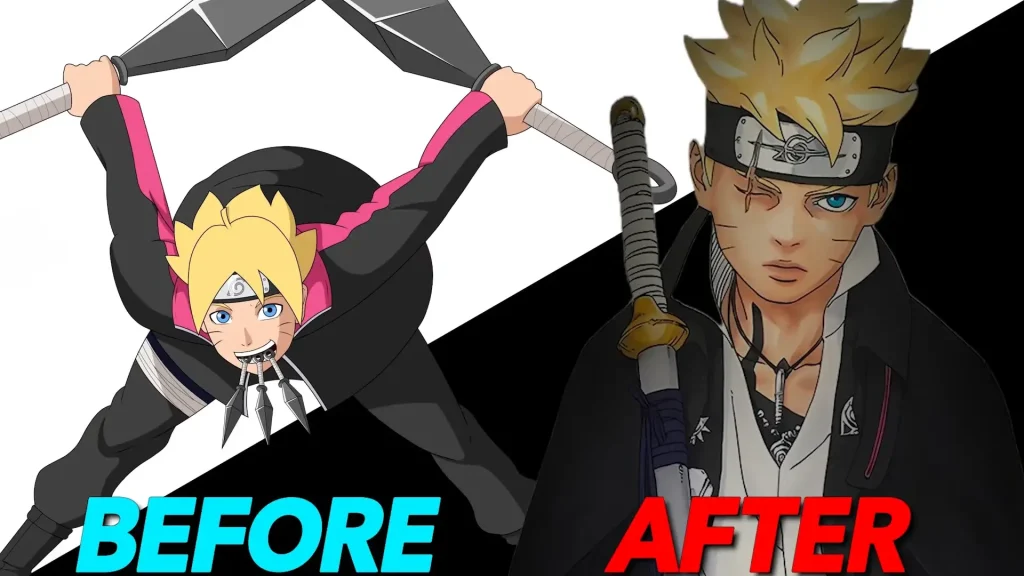 Boruto Two Blue Vortex before and after